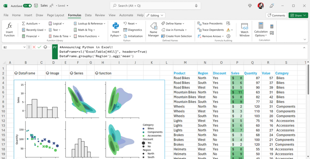 Python in Excel:Visualize your data with Python plots